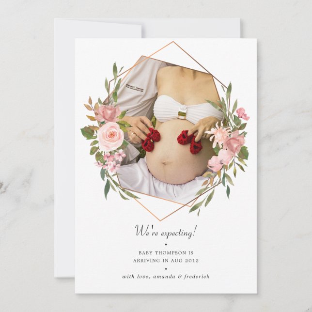 Anuncio Oro Rosa y embarazo de fotos geométricas de Rubor (Anverso)