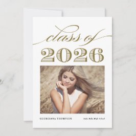 Anuncio Oro Vintage Clase de 2026 Foto Graduación