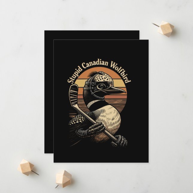 Anuncio Pájaro Lobo Canadiense Estúpido (Anverso/Reverso In Situ)