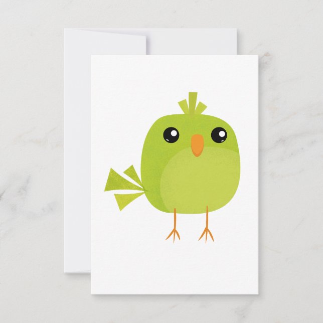 Anuncio Pájaro Verde Dibujos Animados   (Anverso)