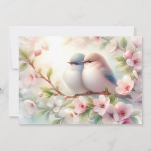Anuncio Pájaros de amor de primavera Flor de cerezo floral