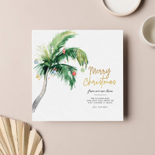 Anuncio Palm Tree hemos mudado Feliz Navidad