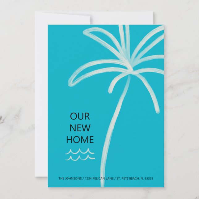 Anuncio Palm Tree Minimalista Aqua New Home Moving (Anverso)