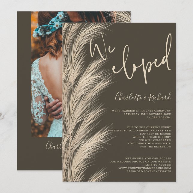 Anuncio Pampas del desierto boho beige, elegimos foto boda (Anverso / Reverso)