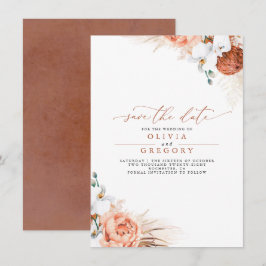 Anuncio Pampas Grass Floral Terracotta Save the Date