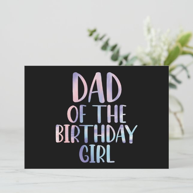 Anuncio Papá de la cumpleañera Tie Dye Colorido Cumpleaños (Anverso de pie)