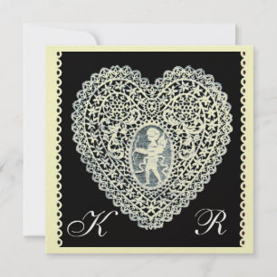 Anuncio Papel metálico de hielo CUPID LACE HEART MONOGRAM