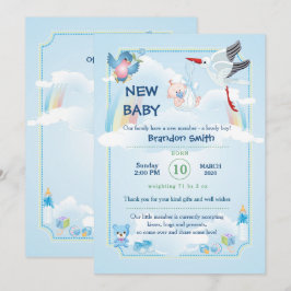 anuncio para nuevo bebé varón. Invitación