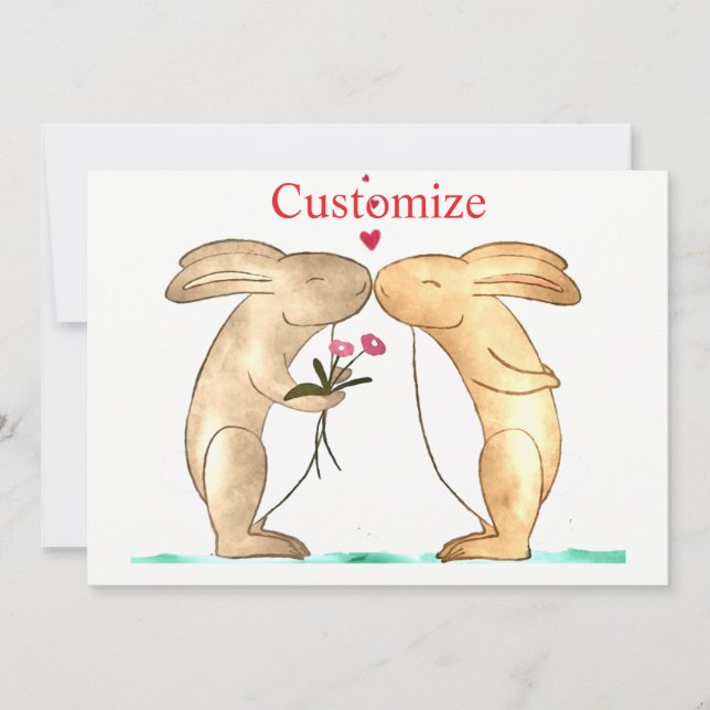 Anuncio Pareja de conejos besándose Thunder_Cove (Anverso)