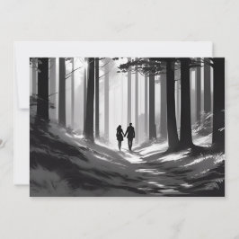 Anuncio Pareja de Silueta Romántica Paseo por el Bosque