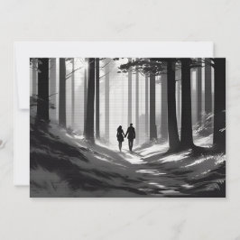 Anuncio Pareja de Silueta Romántica Paseo por el Bosque