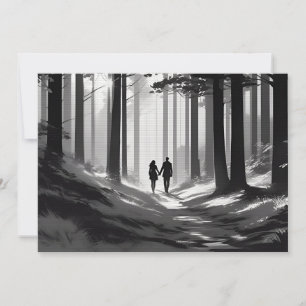 Anuncio Pareja de Silueta Romántica Paseo por el Bosque