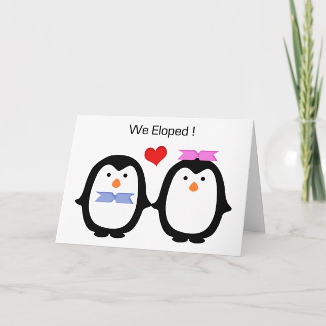 Anuncio Pareja pingüino macho hembra elopada (Anverso)