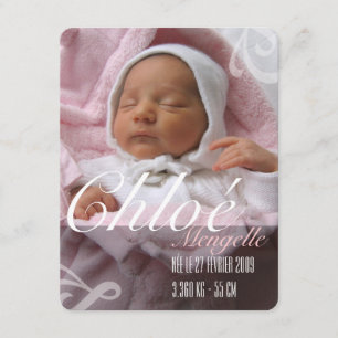 Anuncio Participación de nacimiento - Muchacha