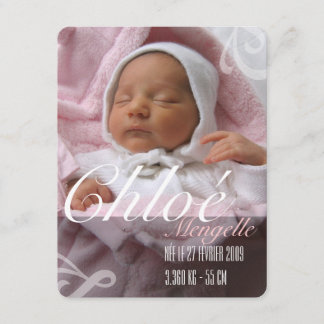 Anuncio Participación de nacimiento - Muchacha