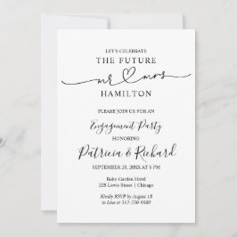 Anuncio Partido De Compromiso De Caligrafía Negra Y Blanca