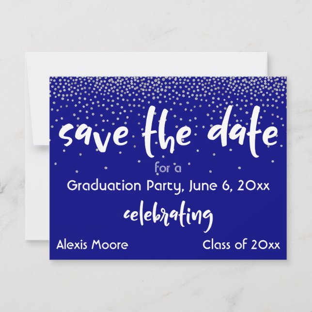 Anuncio Partido de Graduación de la Marina Confetti Plata  (Anverso)