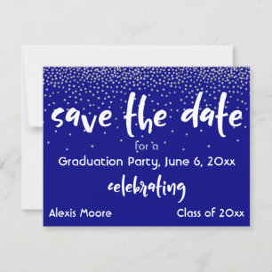 Anuncio Partido de Graduación de la Marina Confetti Plata