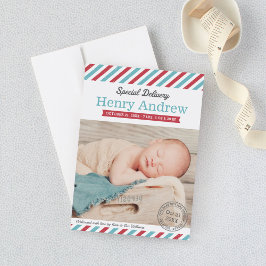 Anuncio Parto Especial Niño Niño Niño Aqua y Fotos Rojas