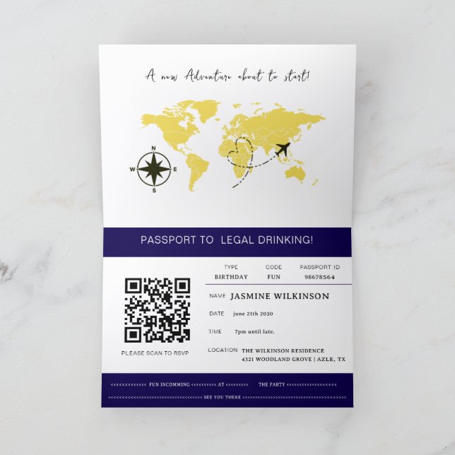 Anuncio Pasaporte al Mapa Mundial del Cumpleaños de la Eda (Interior)