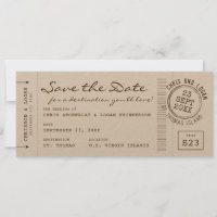 Pase de embarque y sello de pasaporte retro Guarda