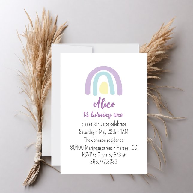 Anuncio Pastel violeta, arco iris lila Fiesta de cumpleaño (Subido por el creador)
