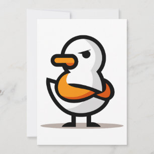 Anuncio Pato gruñón Mascota de dibujos animados minimalist
