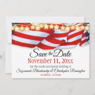 Anuncio Patriotic Custom Wedding Save The Date QR Code