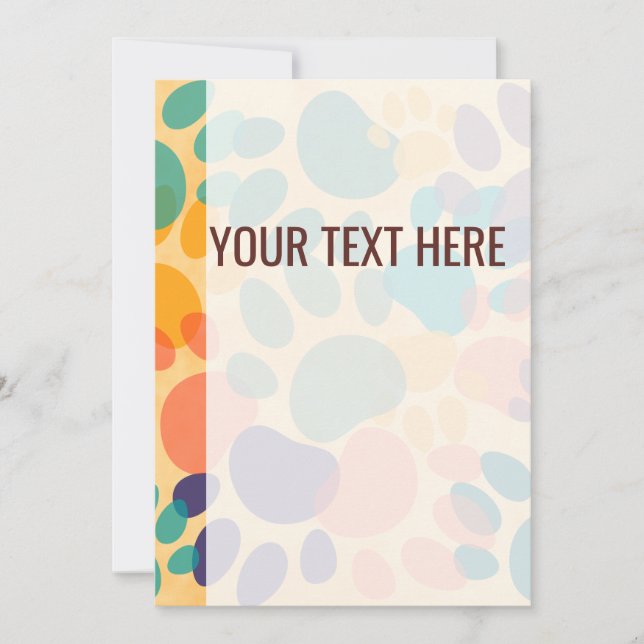 Anuncio Patrón colorido Perro Pintura Impresiones Invitaci (Anverso)