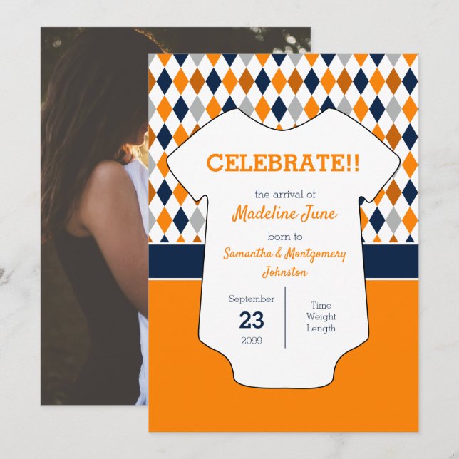 Anuncio Patrón de arglos azul de la naranja y la marina fo (Anverso / Reverso)