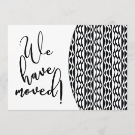 Anuncio Patrón de onda retro negro y blanco "Nos hemos mud