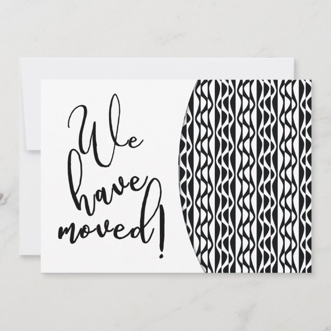 Anuncio Patrón de onda retro negro y blanco "Nos hemos mud (Anverso)