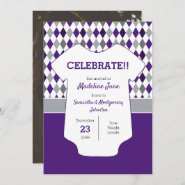 Anuncio Patrón grisáceo púrpura y plateado foto bebé