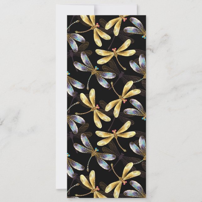 Anuncio Patrón sin foco con Dragonflies dorados (Anverso)