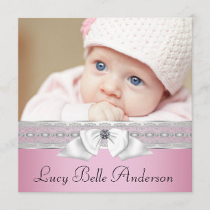 Anuncio Pearls Pink Black Baby Photo Birth