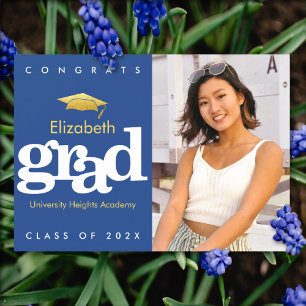 Anuncio Película azul de la marina de graduación foto gorr