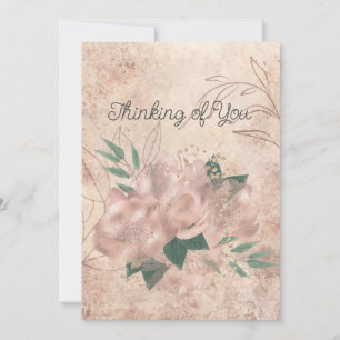 Anuncio Pensamiento floral de satén rosa pálido en blanco