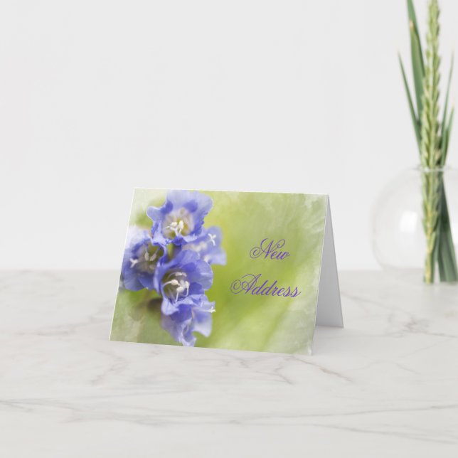 Anuncio Pequeño cambio de dirección de flores moradas (Anverso)