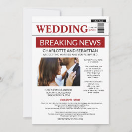 Anuncio Periódico moderno Boda de noticias divertidas