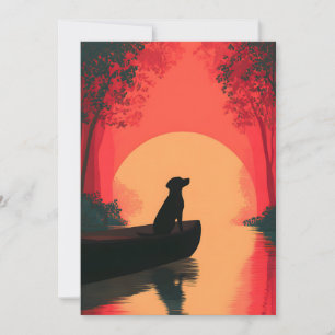 Anuncio Perro negro de Labrador minimalista al atardecer