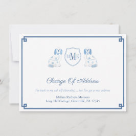 Anuncio Perros de Staffordshire Azul Y Blanco Monograma Mo