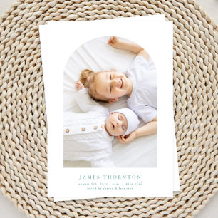 Anuncio personalizado azul verde dos foto bebé