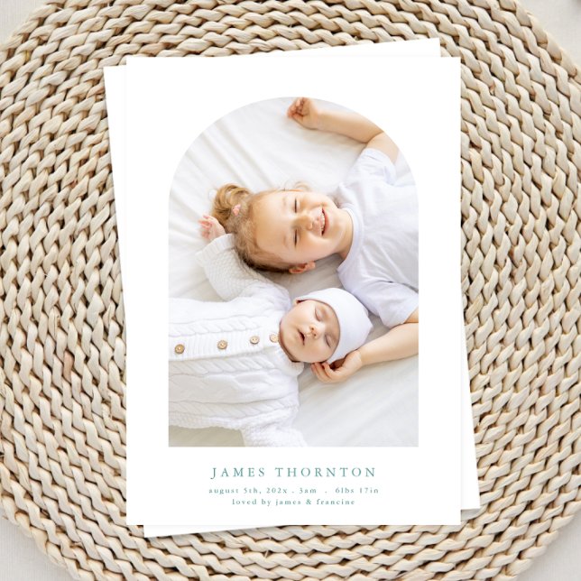 Anuncio personalizado azul verde dos foto bebé (Subido por el creador)