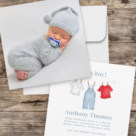 Anuncio Personalizado de acuarela de foto de Baby Boy Cute