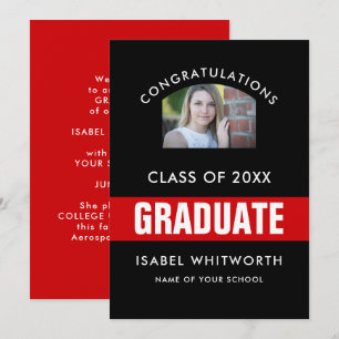 Anuncio Personalizado de fotografías de graduación en negr