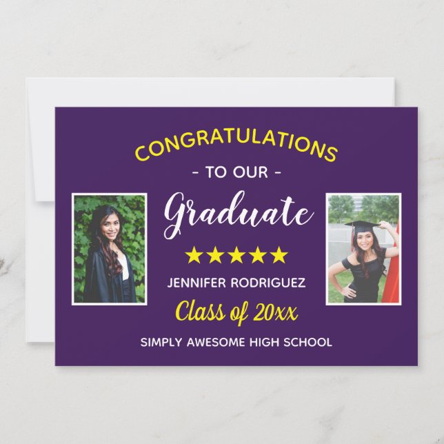 Anuncio Personalizado de Graduación 2 Foto Felicitaciones  (Anverso)