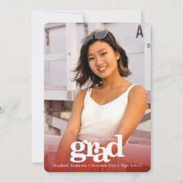 Anuncio Personalizado de graduación rojo foto audaz simple