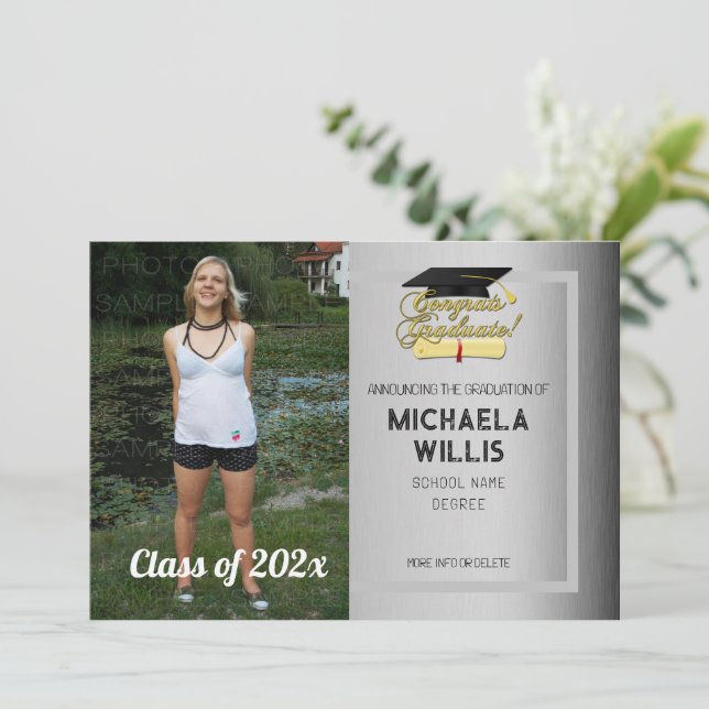 Anuncio Personalizado de Graduados de Felicidades Graduaci (Anverso de pie)
