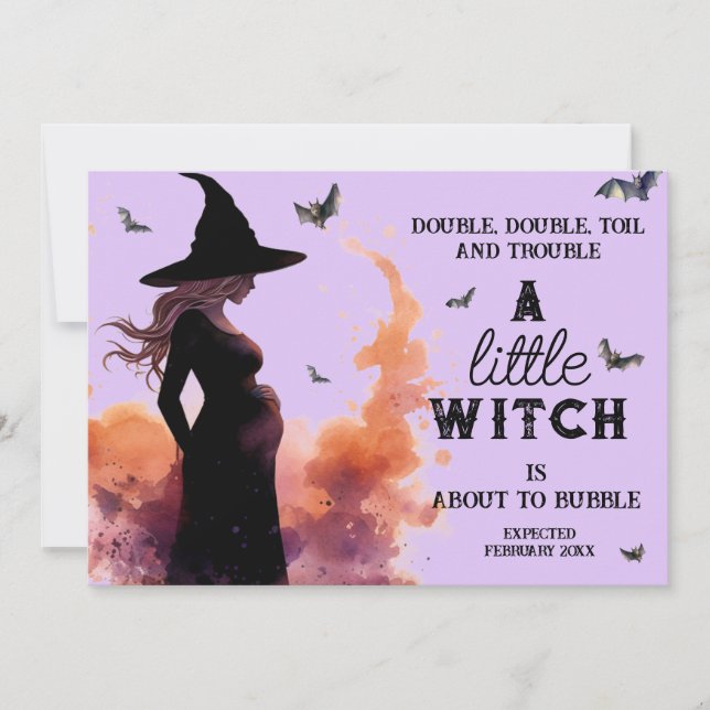 Anuncio Personalizado de Little Witch Halloween Foto Embar (Anverso)