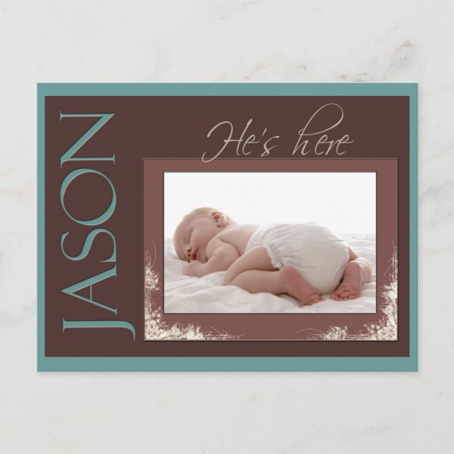 Anuncio personalizado de nuevo bebé (Anverso)